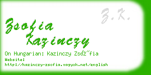 zsofia kazinczy business card